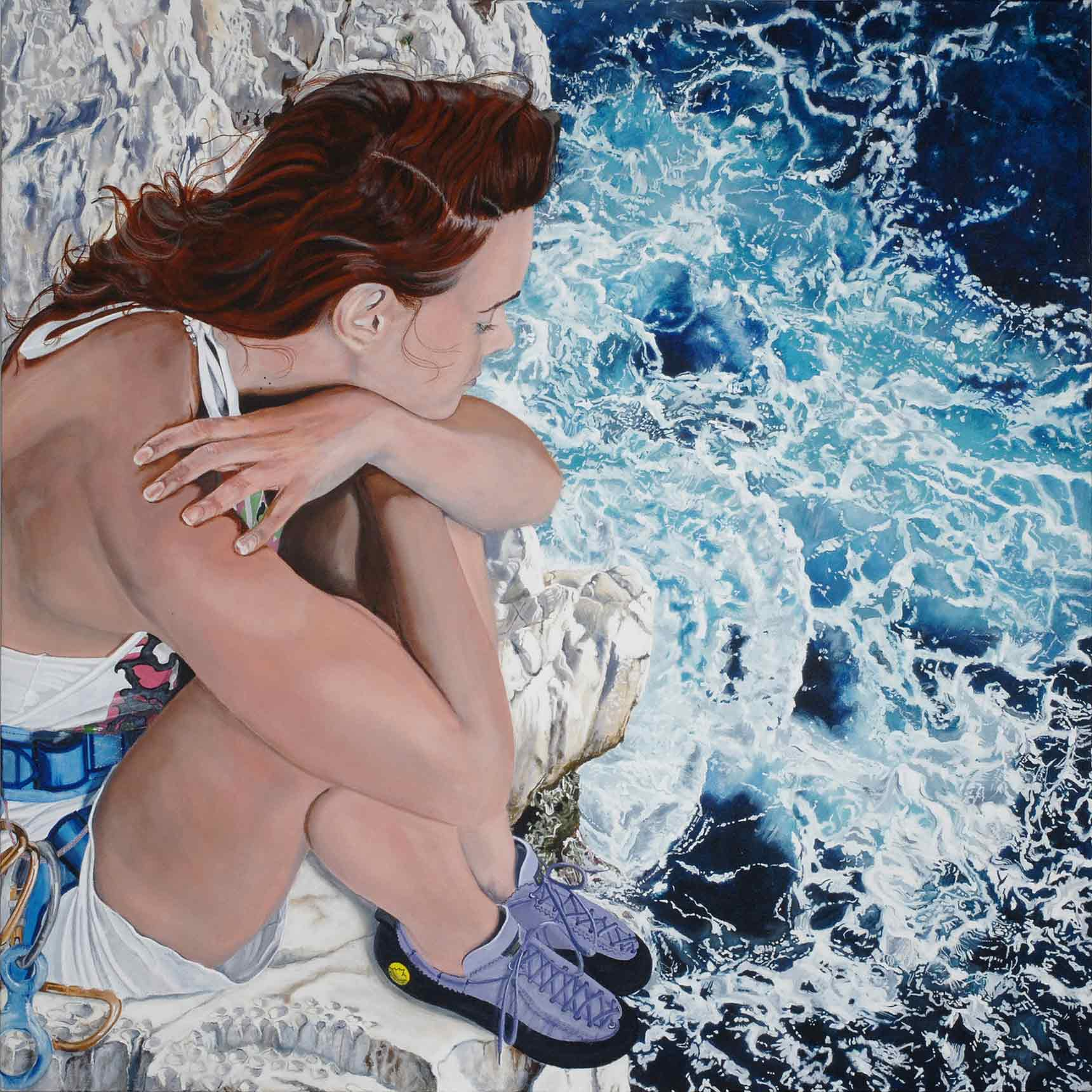 Peinture hyperréalisme Hervé Bernard : Deep Blue Sea