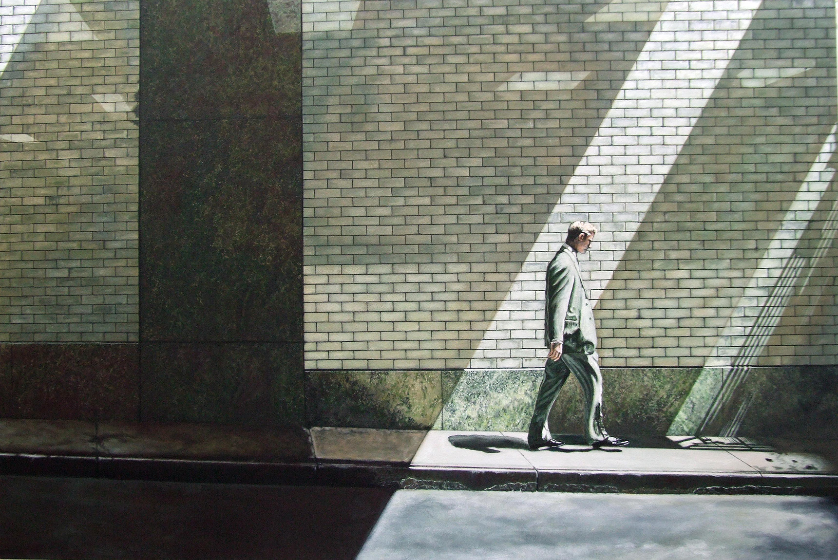 Peinture hyperréalisme Hervé Bernard : Wall Street